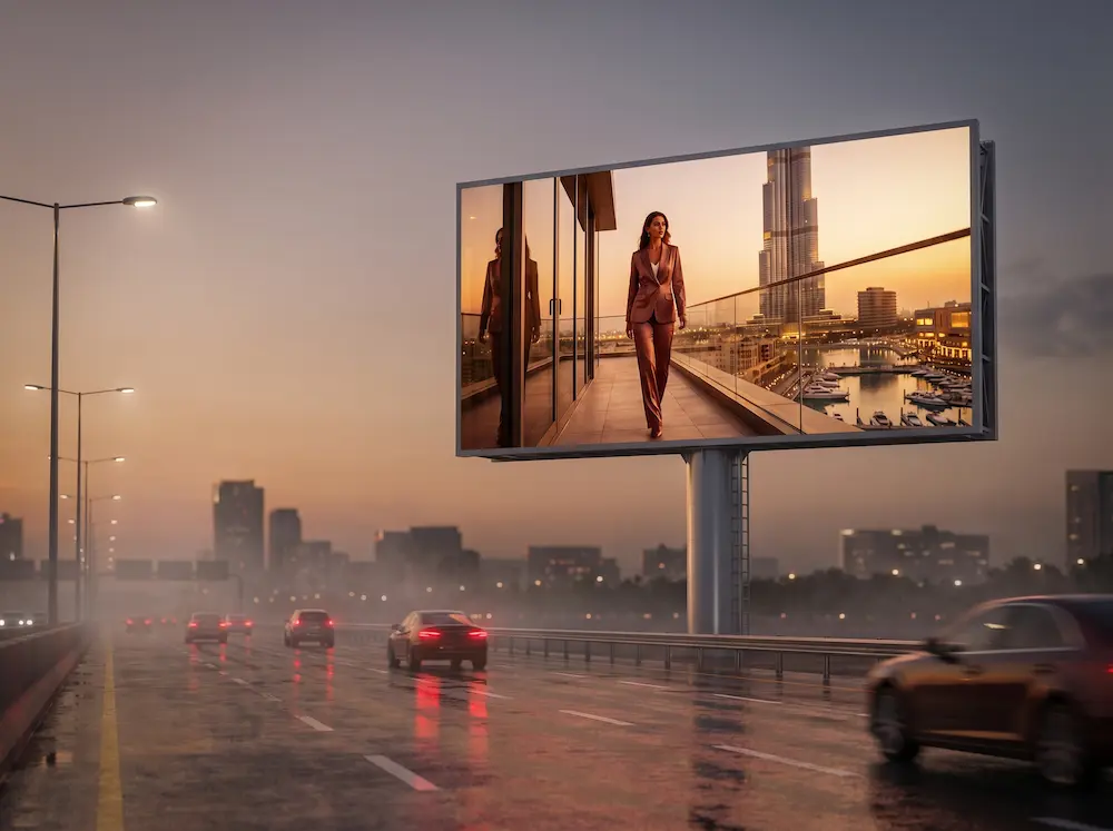 unipole led screen installation in dubai